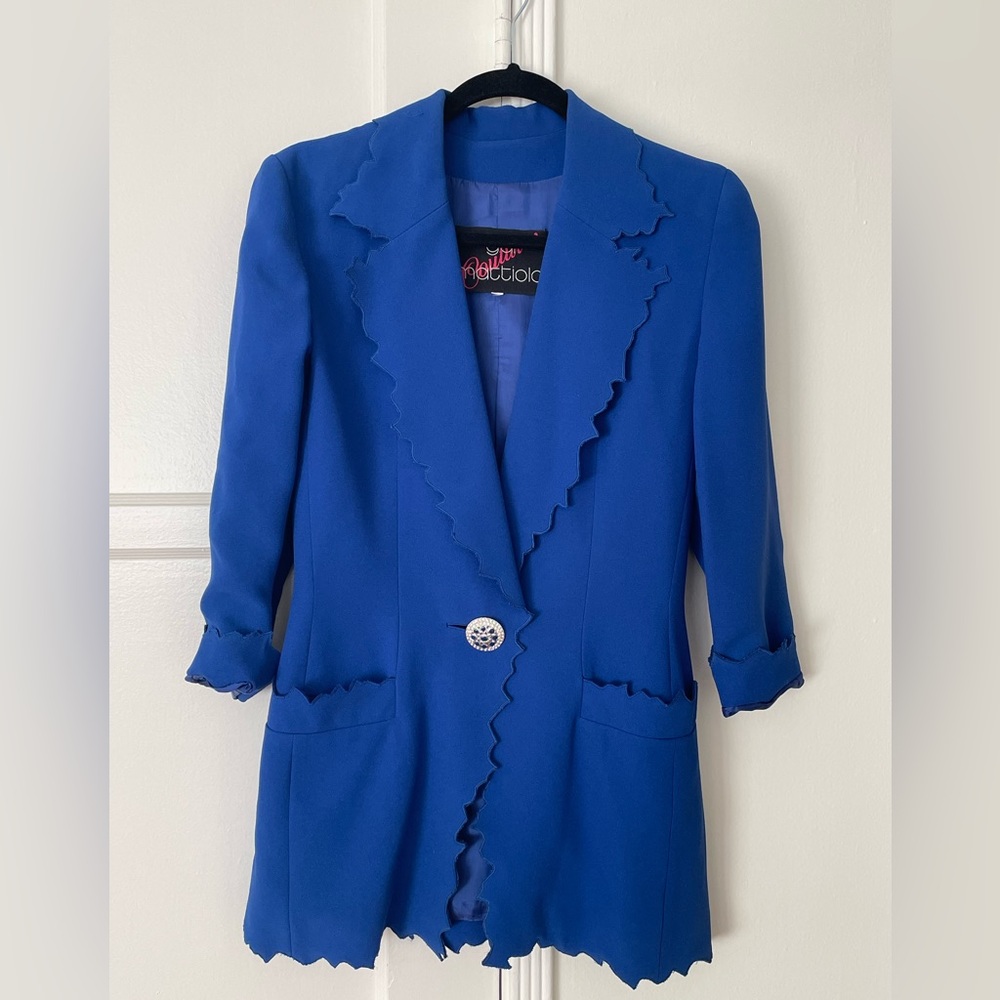 GAI MATTIOLO Blue Suite Blazer, fitted, S-M, Excellent condition, made in Italy